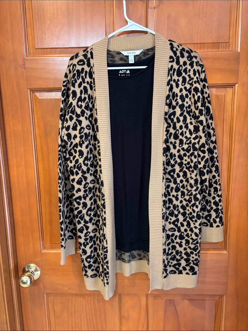 Apt. 9 Tan & Black Leopard-Print Open Cardigan